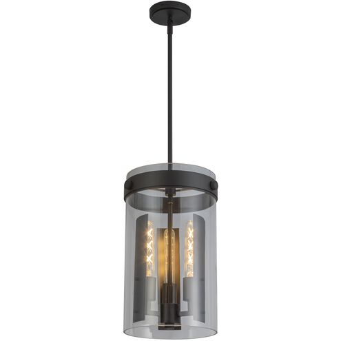 Dahlia 3 Light 10.25 inch Black Pendant Ceiling Light