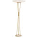 Collina 72.83 inch 40 watt Antique Brass and White Glass and Travertine Base Floor Lamp Portable Light