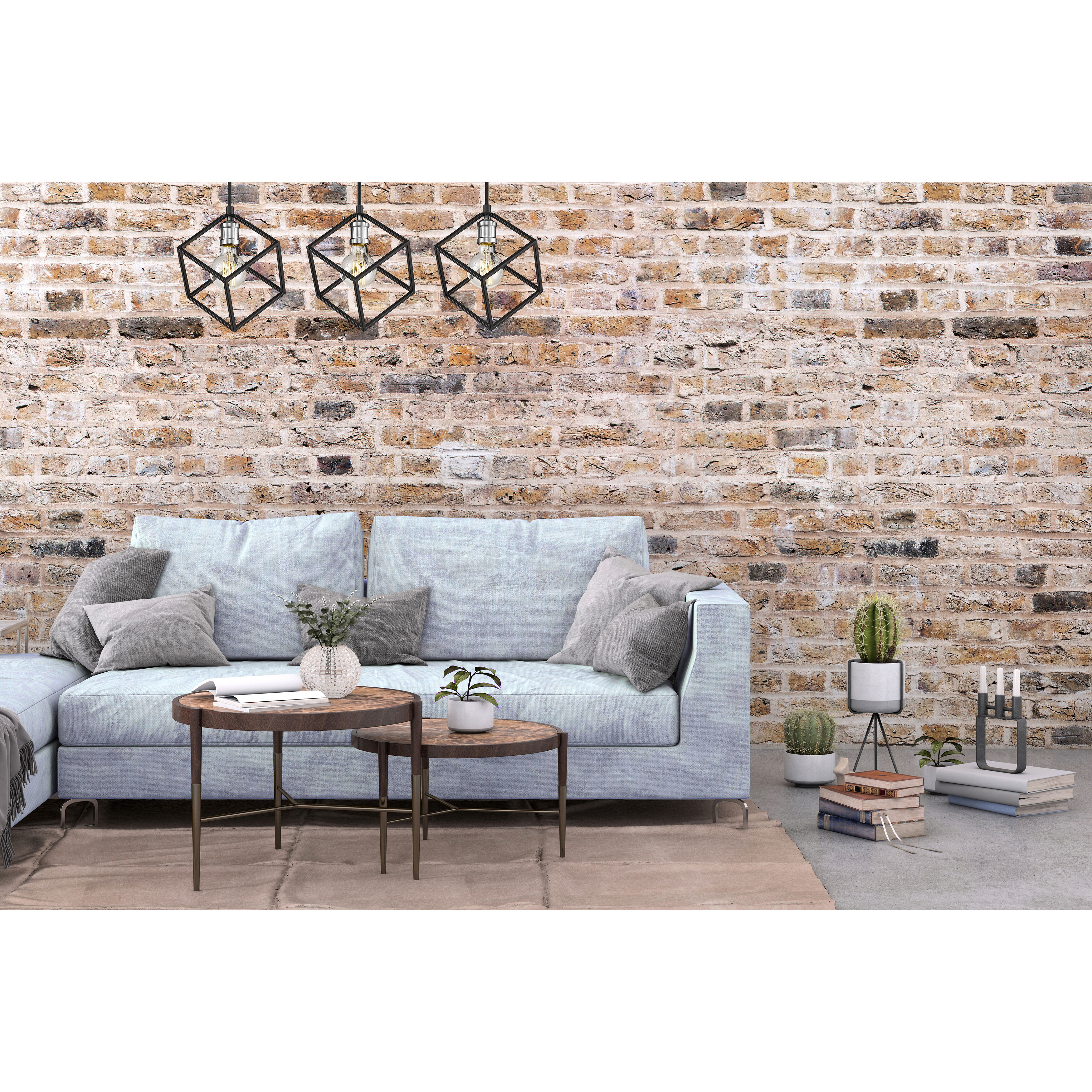 Vertical 3 Light 34 inch Matte Black and Brushed Nickel Linear Chandelier Ceiling Light