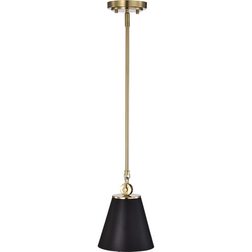 Dover 1 Light 7 inch Black/Vintage Brass Pendant Ceiling Light