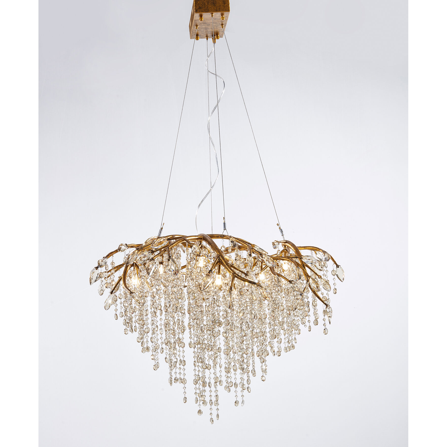 Canada LED 33.3 inch Gold Chandelier Ceiling Light, Crystal