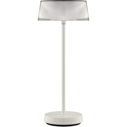 Crystal 14.38 inch 2 watt White Rechargeable Table Lamp Portable Light