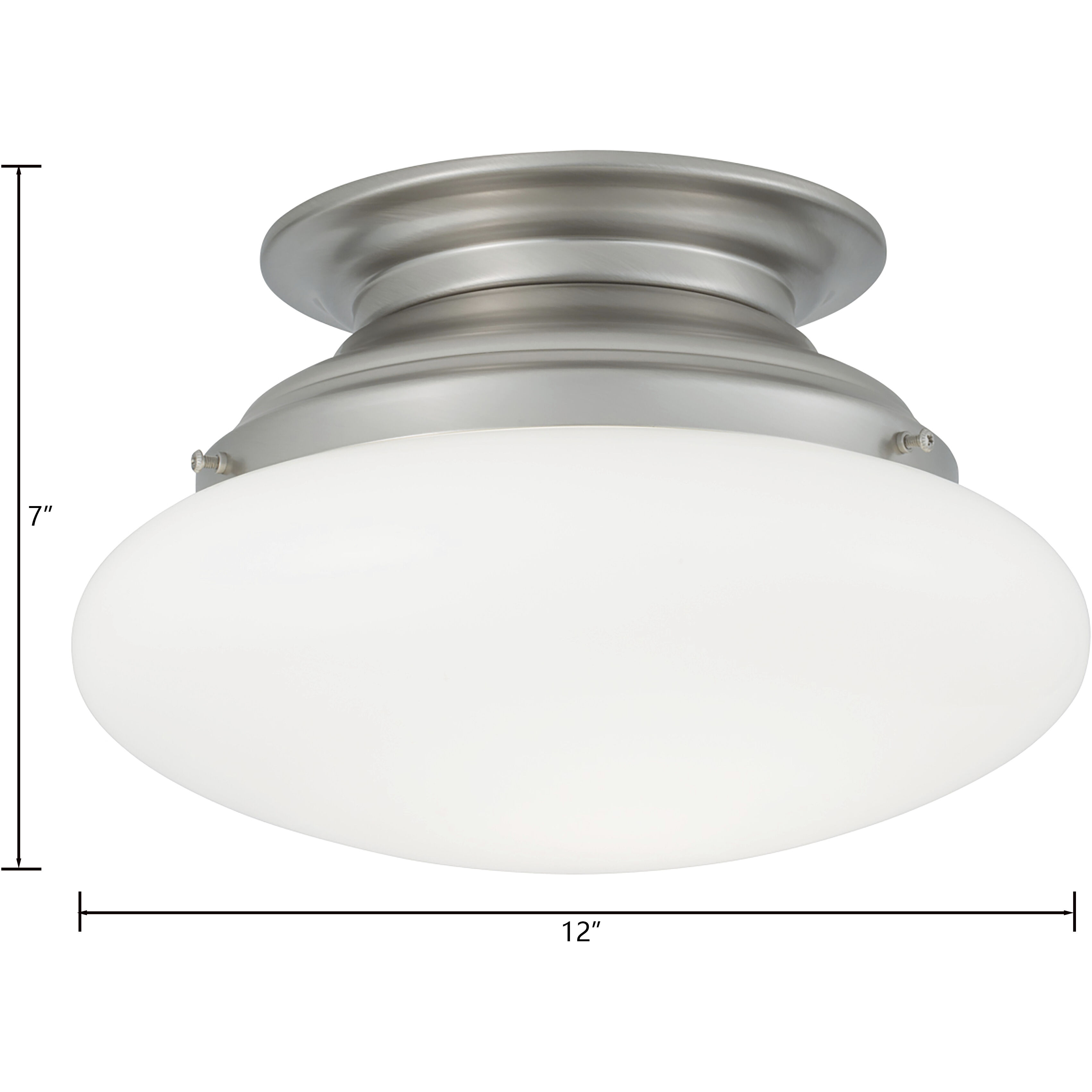 Clayton 2 Light 12 inch Brushed Nickel Flush Mount Ceiling Light