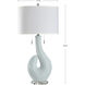 Cameron 35.5 inch 60 watt Whisper Blue and White and Clear Table Lamp Portable Light