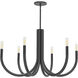 Wand 6 Light 28 inch Matte Black Chandelier Ceiling Light