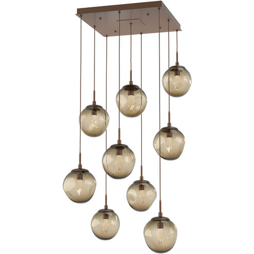 Aster LED LED Burnished Bronze Chandelier Ceiling Light, Square Multi-Pendant