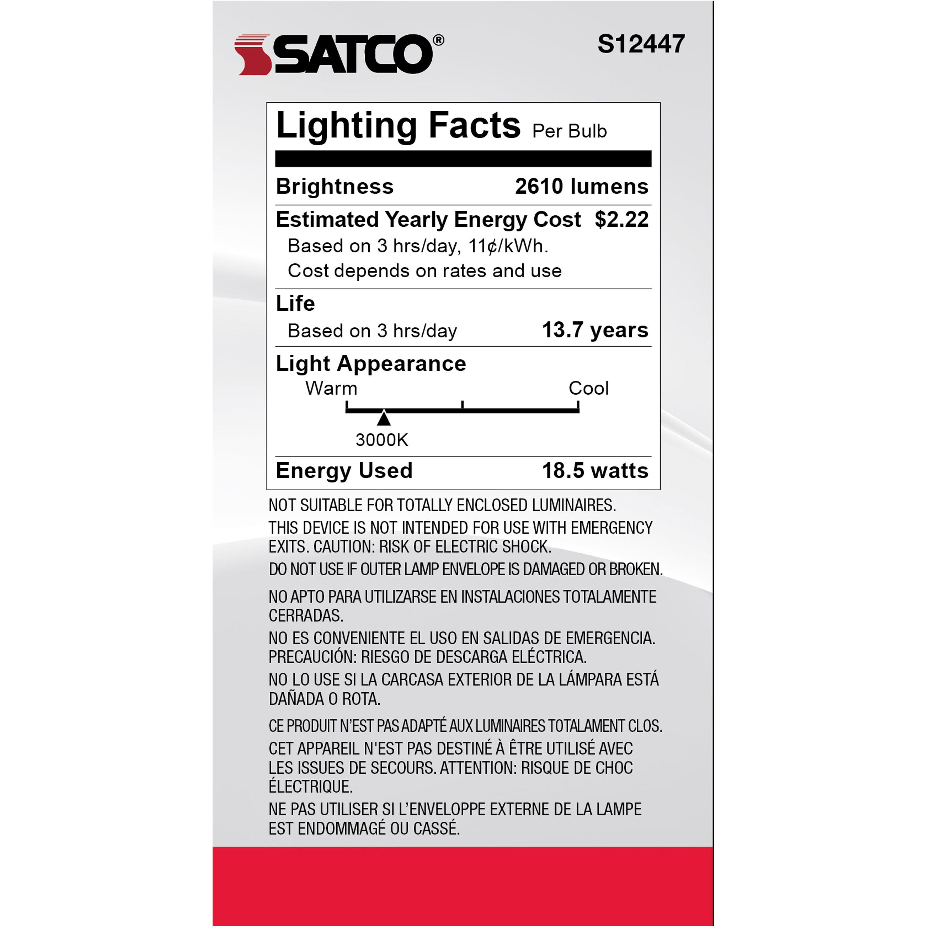 Lumos LED Medium Type A21 18.50 watt 3000K Light Bulb