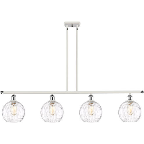 Ballston Athens Water Glass LED 48 inch White and Polished Chrome Island Light Ceiling Light