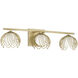 Flora 3 Light 22.75 inch Buffed Gold Vanity Light Wall Light