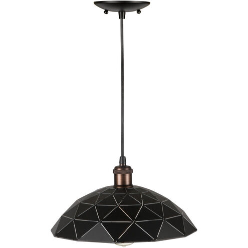 Haley 1 Light 13 inch Black Cord-Hung Metal Shade Pendant Ceiling Light