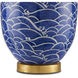 Nami 31 inch 150 watt Blue and White with Gold Leaf Table Lamp Portable Light