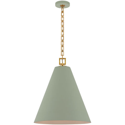 Julie Neill Theo LED 22 inch Celadon and Gild Pendant Ceiling Light