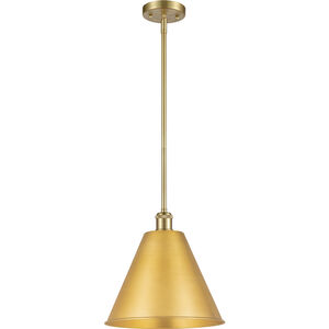 Ballston Cone 1 Light 12 inch Satin Gold Pendant Ceiling Light