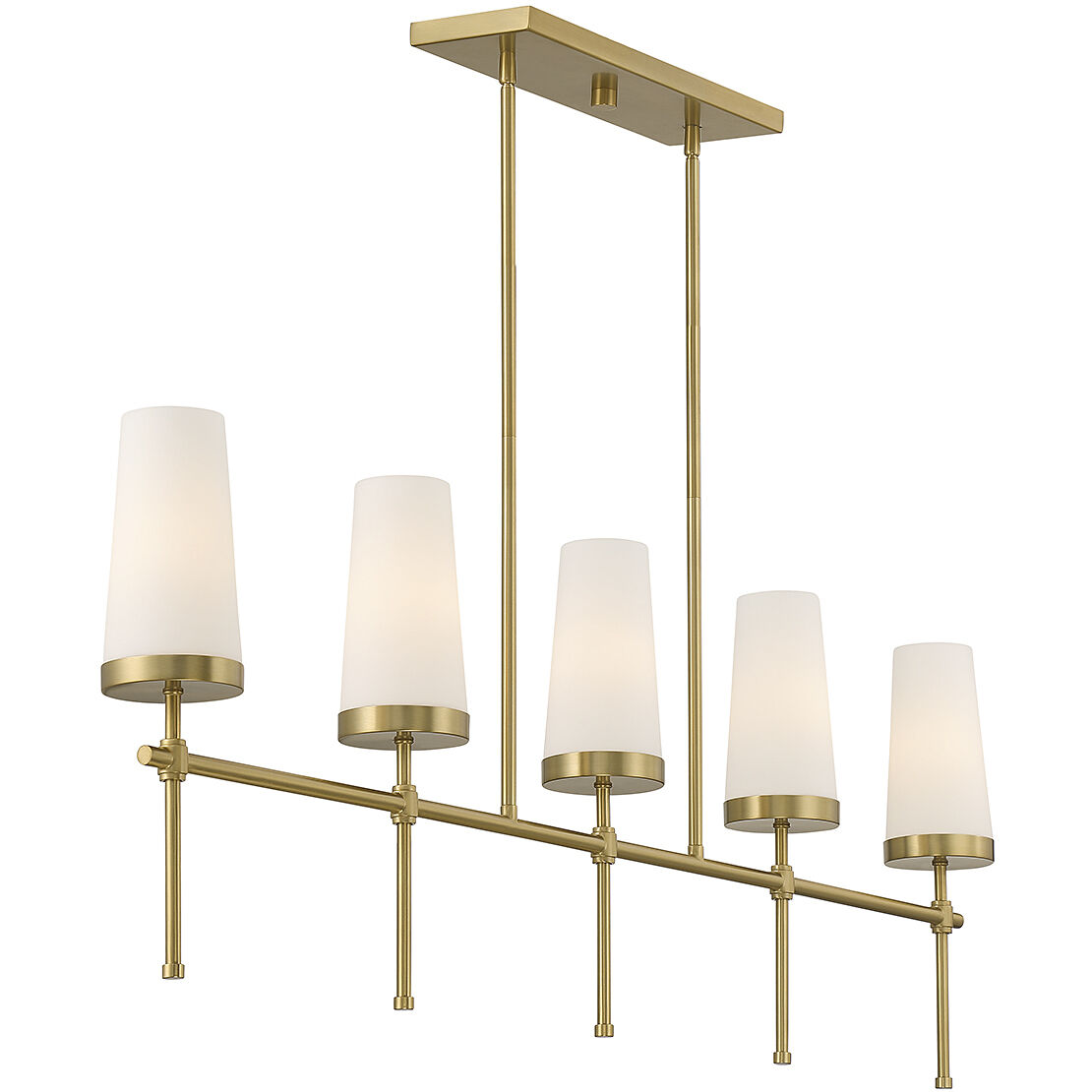 Haynes 5 Light 48 inch Warm Brass Linear Chandelier Ceiling Light, Essentials