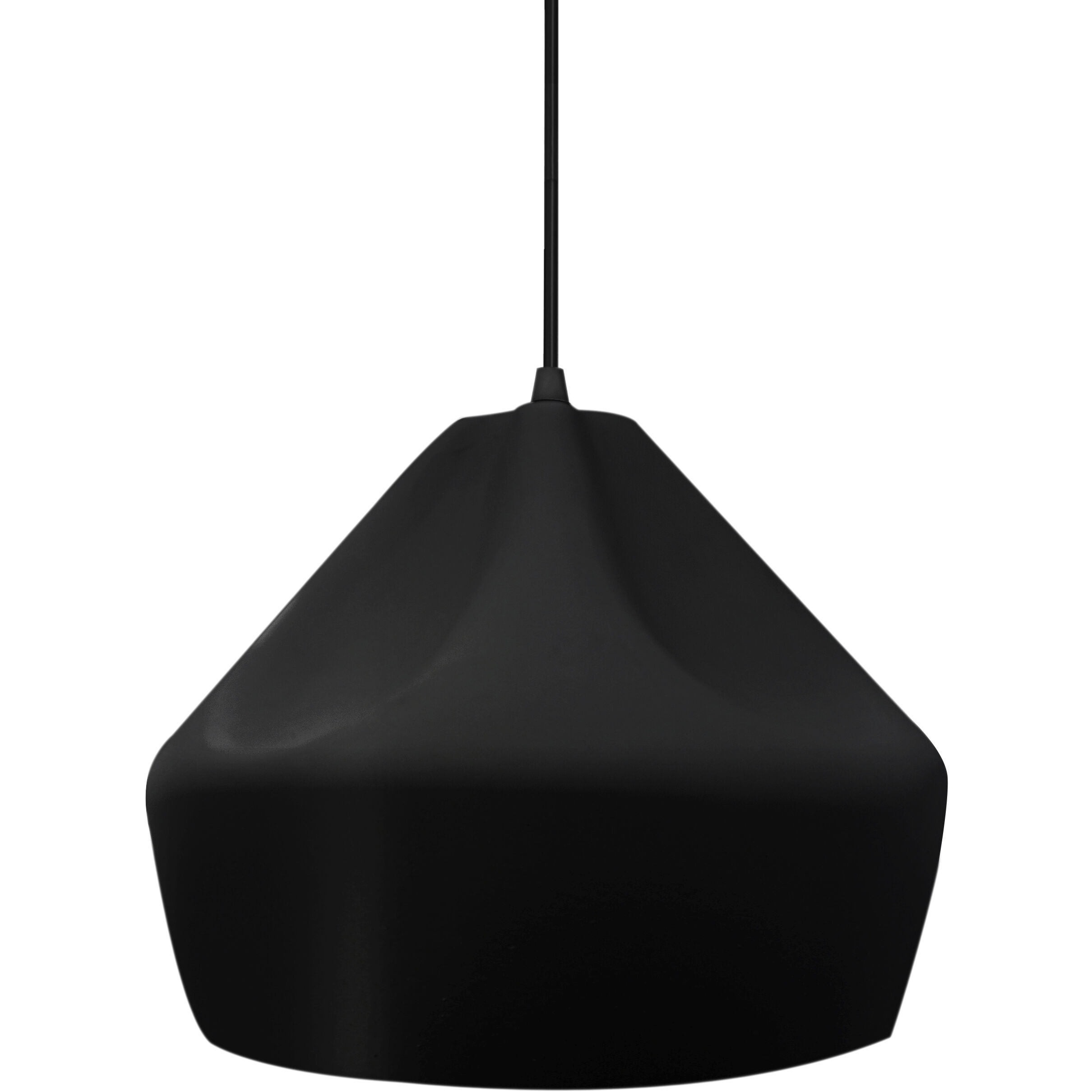 Radiance Collection - Crease Pendant Ceiling Light in Matte Black, Dedicated LED, Black Cord, Carbon Matte Black, 9W x 7H, Form+Finish+Function
