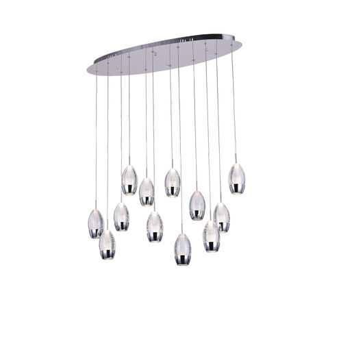 Perrier LED 34 inch Chrome Multi Light Pendant Ceiling Light