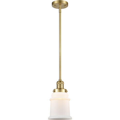 Franklin Restoration Canton 1 Light 6.5 inch Satin Gold Mini Pendant Ceiling Light in Incandescent, Matte White, Franklin Restoration
