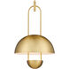 Creighton 1 Light 17.75 inch Brass/White Semi-Flush Mount Ceiling Light