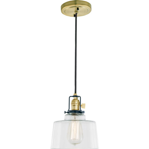 Nob Hill 1 Light 7 inch Satin Brass and Black Pendant Ceiling Light