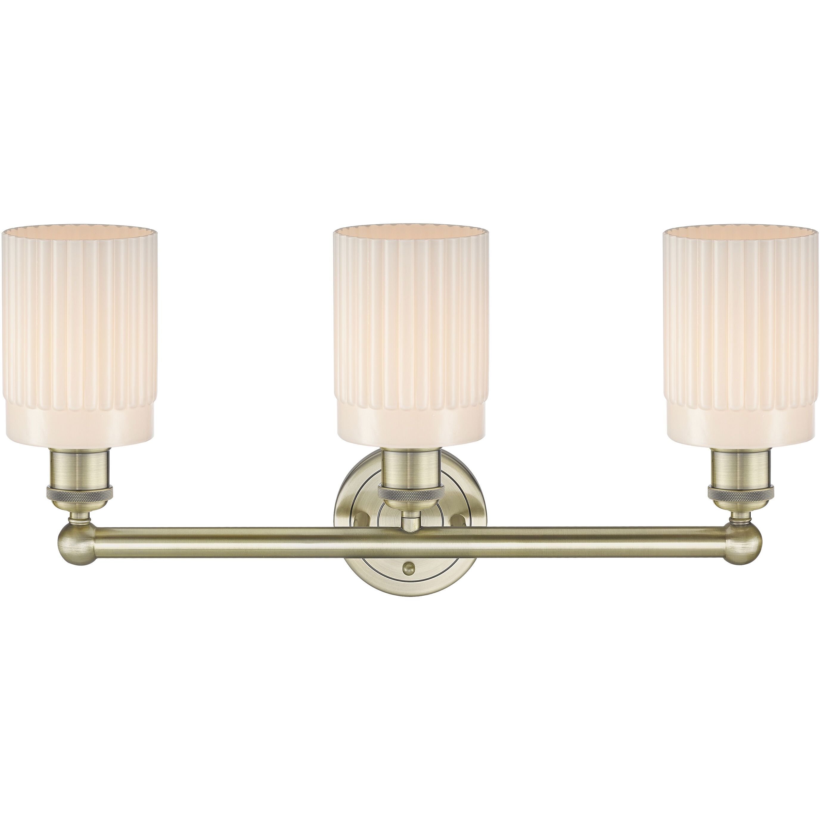Hadley 3 Light 22.5 inch Antique Brass Bath Vanity Light Wall Light in Matte White
