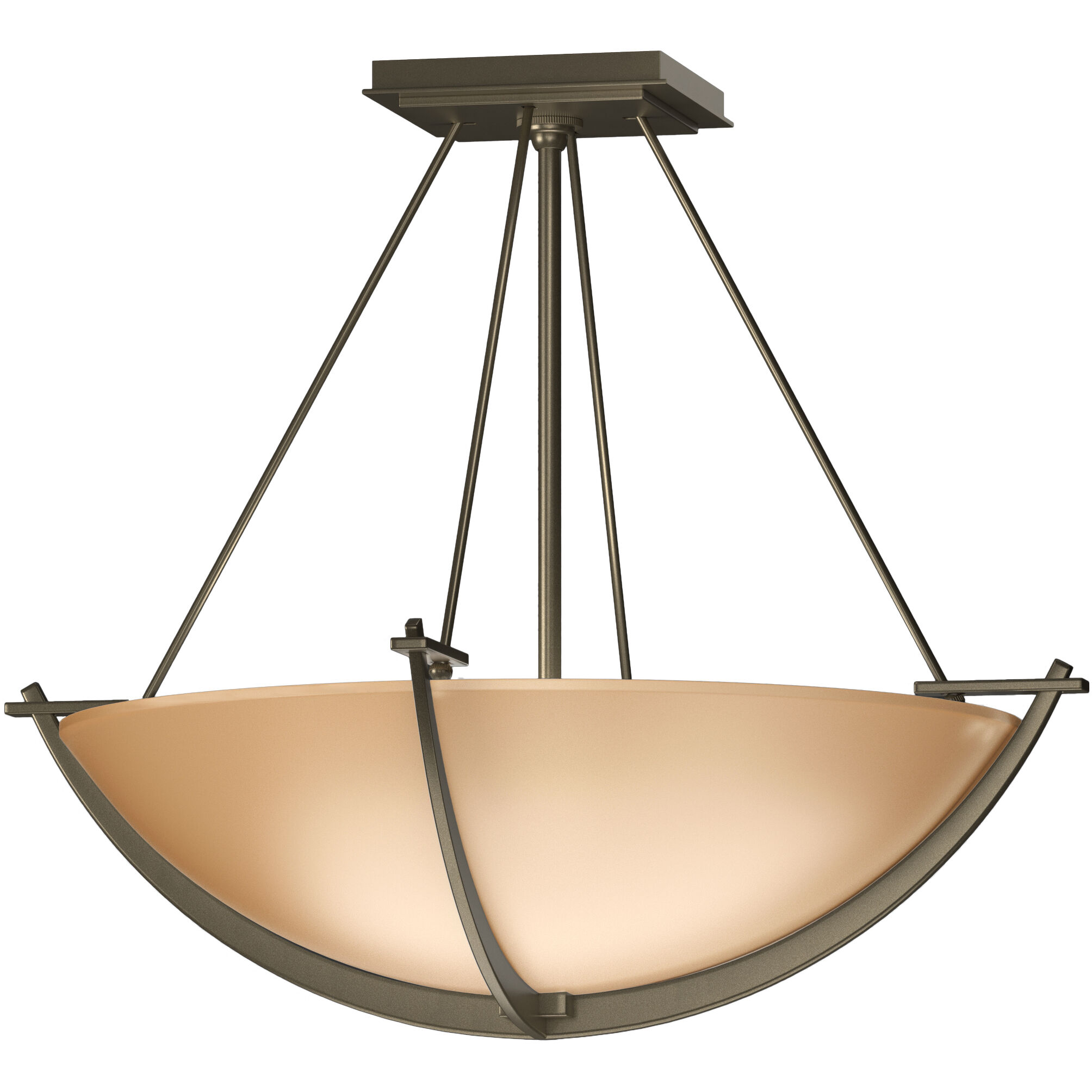 Compass 3 Light 18.1 inch Soft Gold Semi-Flush Ceiling Light in Sand, Small