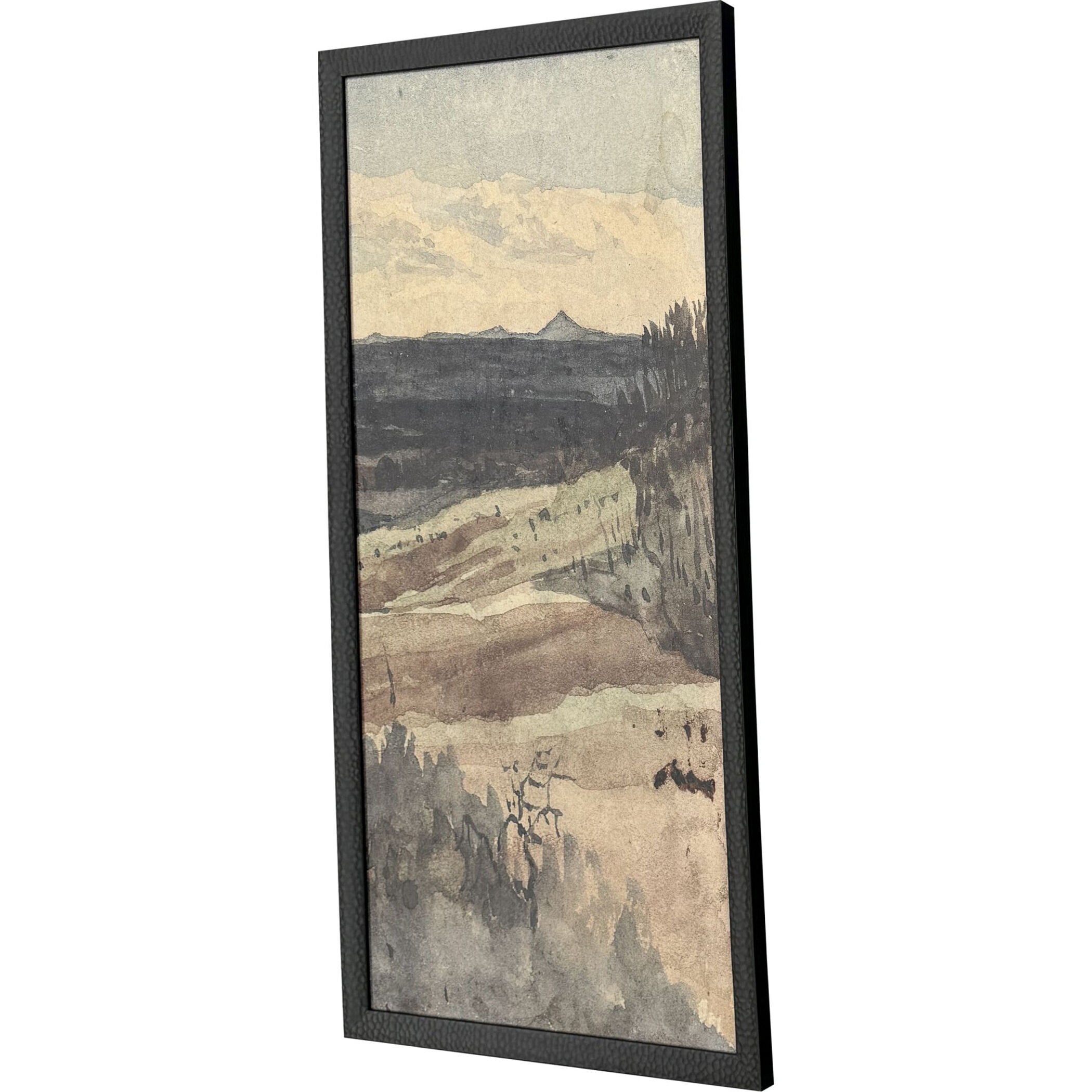 Rolling Fields Green and Brown and Multi and Rust Framed Art