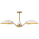 Oscar 3 Light 35.63 inch Aged Gold Pendant Ceiling Light in White and Aged Gold