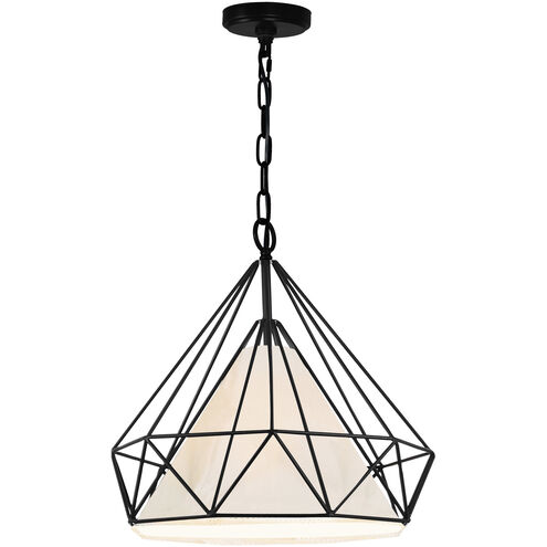Diamond 1 Light 20 inch Black Down Pendant Ceiling Light