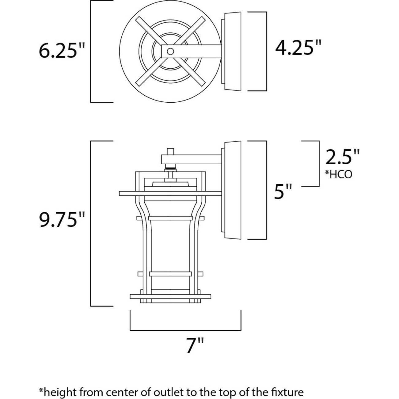 Oakville 1 Light 10 inch Black Oxide Outdoor Wall Mount