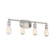 Industrial 4 Light 27 inch Brushed Nickel Bathroom Vanity Light Wall Light