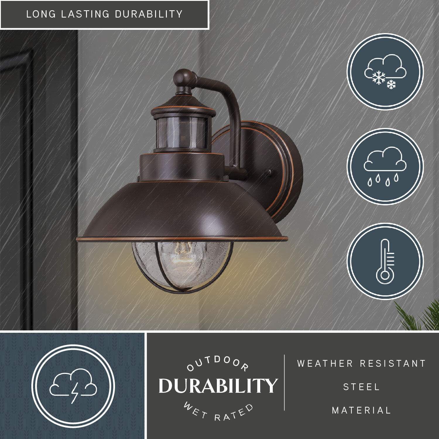 Harwich Burnished Bronze Outdoor Motion Sensor