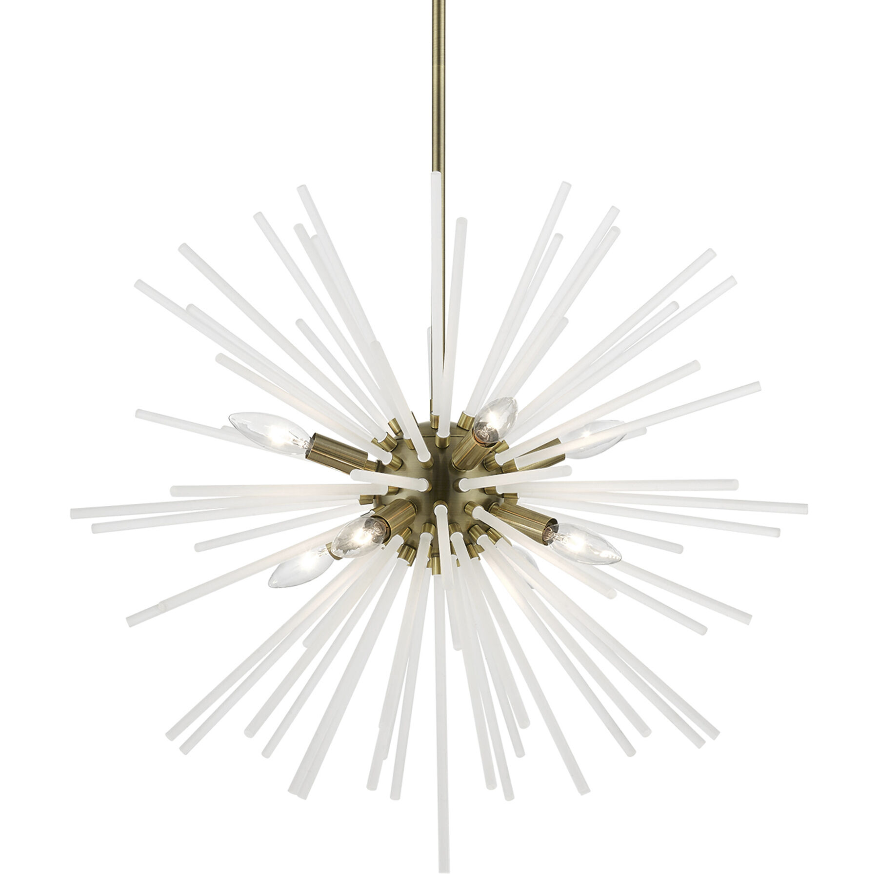 Uptown 8 Light 25.75 inch Antique Brass Pendant Chandelier Ceiling Light