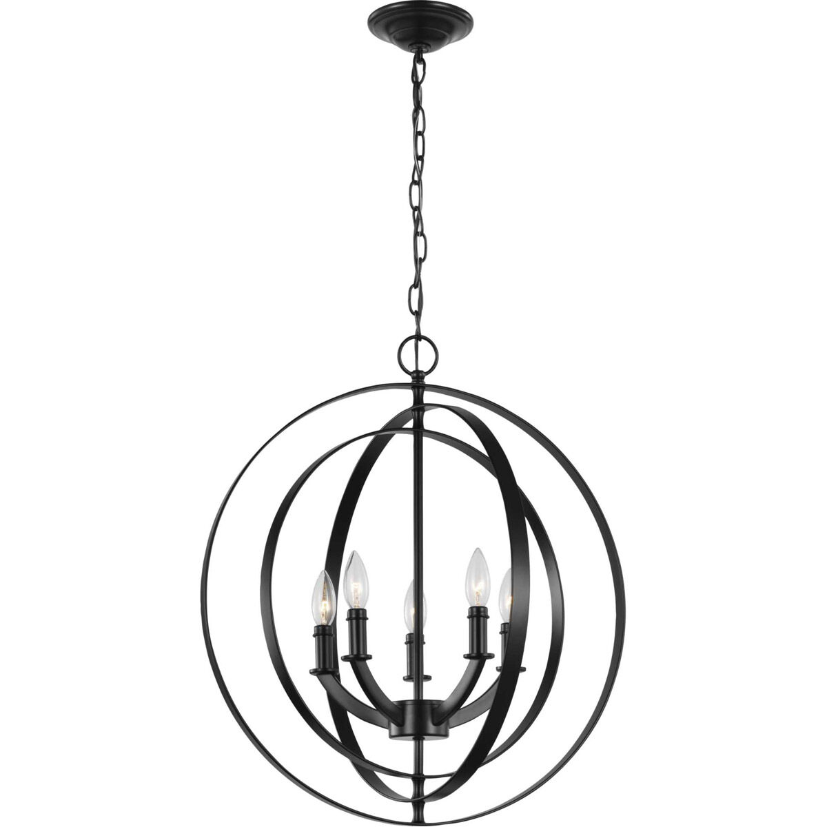 Equinox 5 Light Matte Black Pendant Ceiling Light