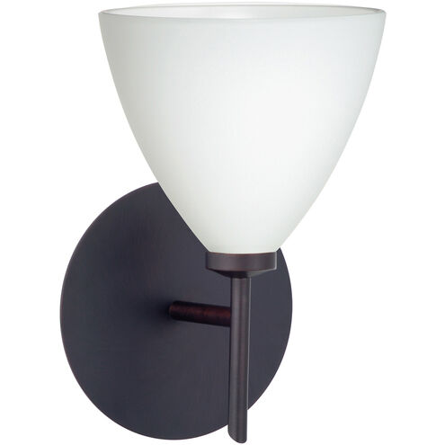 Mia 1 Light 5 inch Bronze Mini Sconce Wall Light in Halogen, Opal Matte Glass