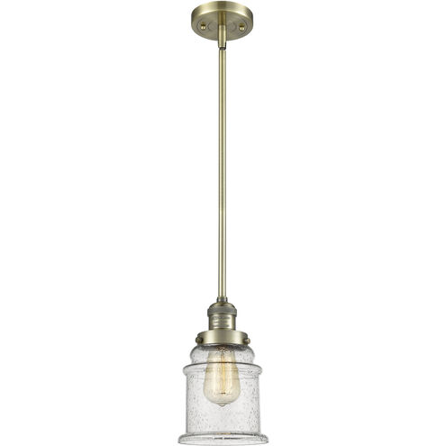 Franklin Restoration Canton 1 Light 6.5 inch Antique Brass Mini Pendant Ceiling Light in Incandescent, Seedy, Franklin Restoration
