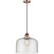 Franklin Restoration Bell LED 12 inch Antique Copper Mini Pendant Ceiling Light in Seedy