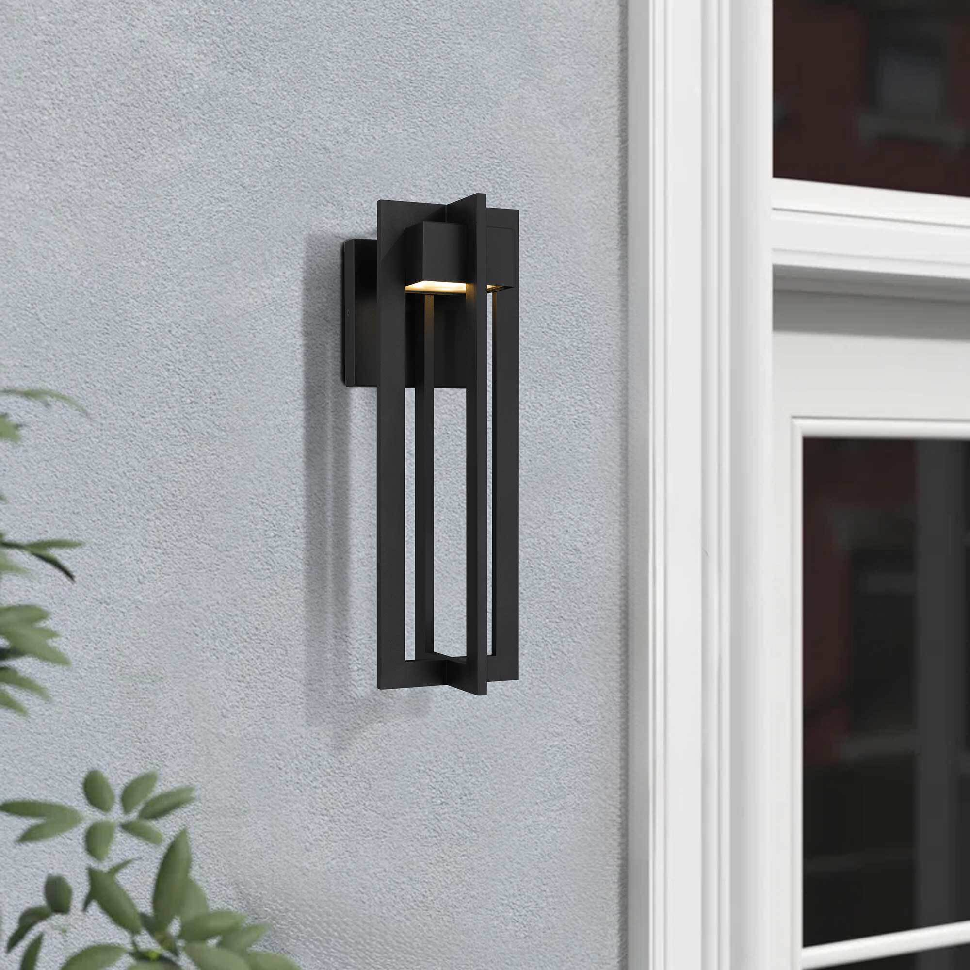 4 Bar LED 18 inch Sand Black Outdoor Wall Sconce