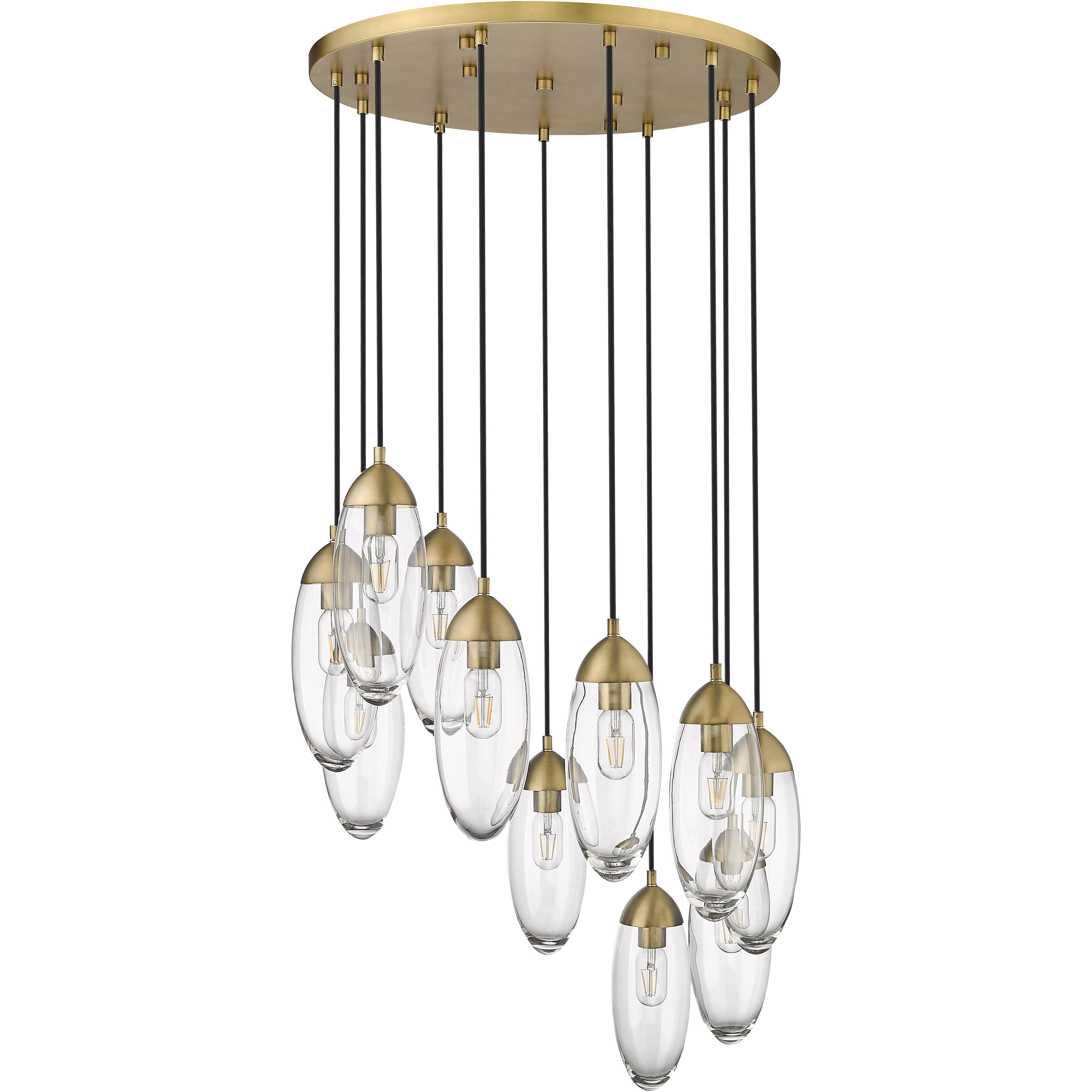Arden 11 Light 24 inch Rubbed Brass Chandelier Ceiling Light