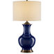 Lilou 31 inch 150 watt Blue and Antique Brass Table Lamp Portable Light
