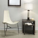 Abilene Off White and Black Forged Iron Lounge Chair