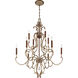 Magnolia Manor 10 Light 32.75 inch Pale Gold with Distressed Bronze Chandelier Ceiling Light