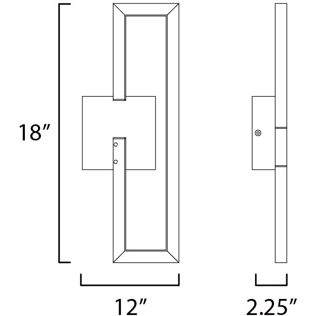 Penrose LED 7 inch Black ADA Wall Sconce Wall Light