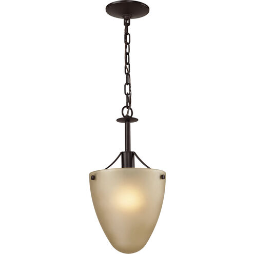 Jackson 1 Light 9 inch Oil Rubbed Bronze with Amber Semi Flush Mount Ceiling Light, Convertible