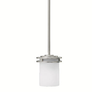 Hendrik 1 Light 5 inch Brushed Nickel Mini Pendant Ceiling Light in Satin Etched Cased Opal