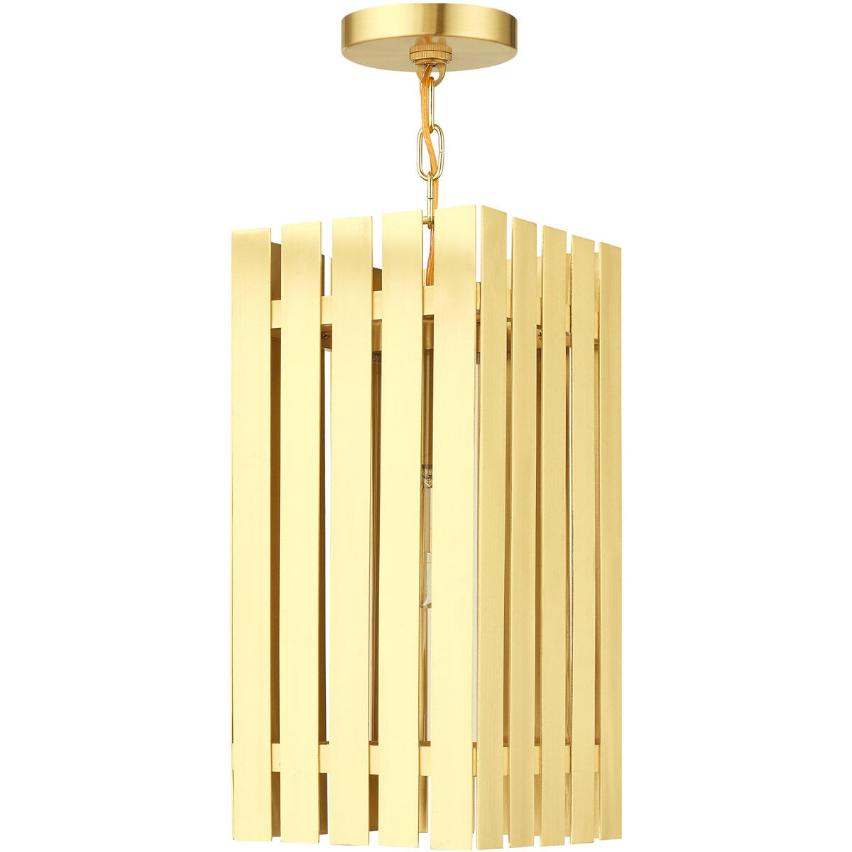 Greenwich 1 Light 8 inch Satin Brass Outdoor Pendant Lantern