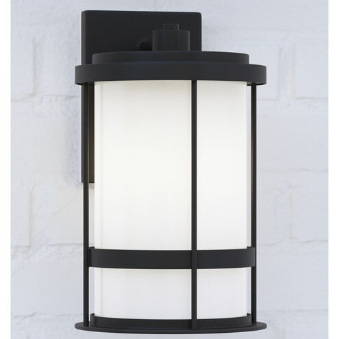 Wilburn 1 Light 13.5 inch Black Outdoor Wall Lantern, Medium