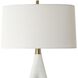 Promenade 33.25 inch 150.00 watt White Rice Stone and Antique Brass Table Lamp Portable Light