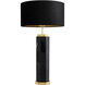 Newman 29.53 inch 40.00 watt Black Marble with Antique Brass Table Lamp Portable Light
