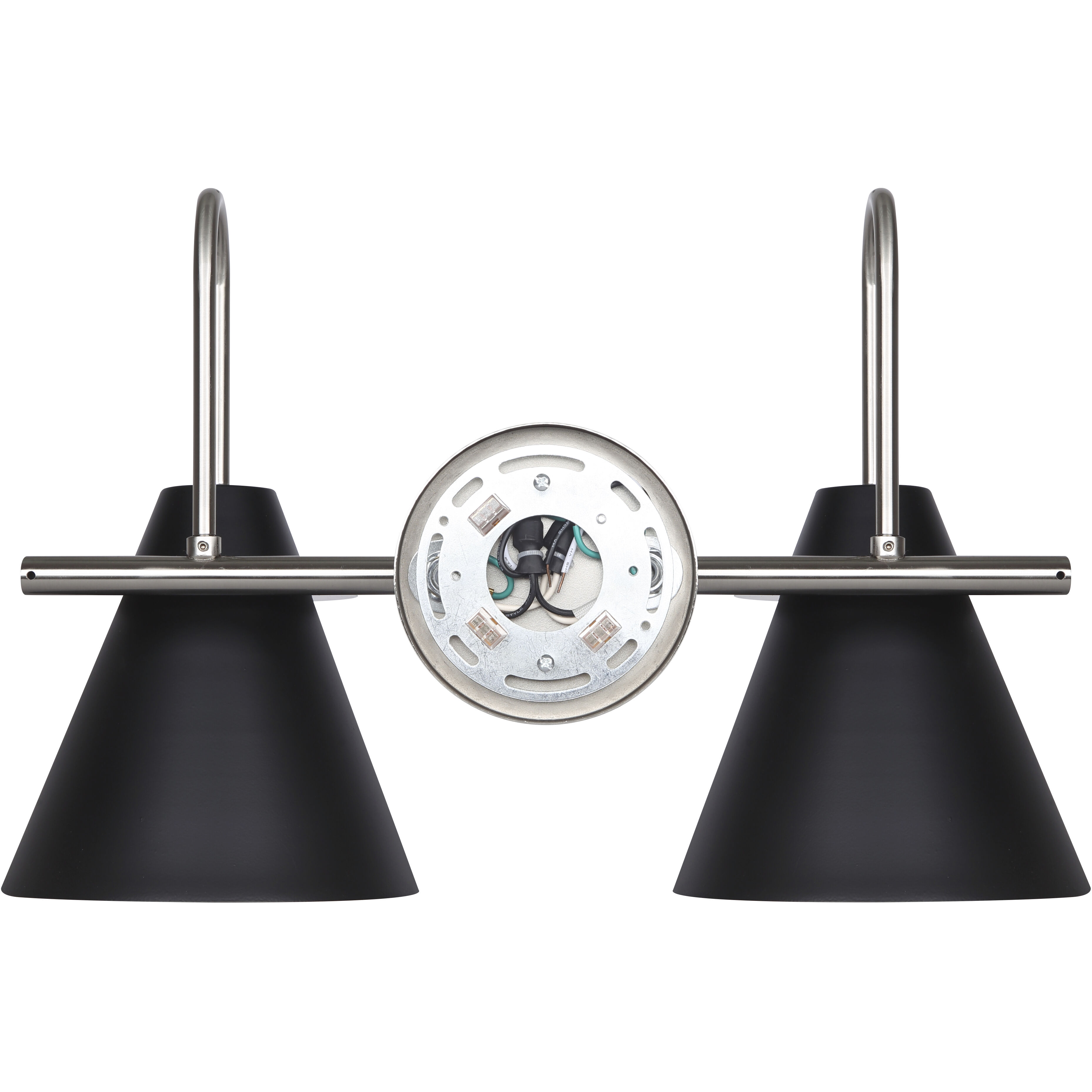 Talia 2 Light 18 inch Brushed Nickel/Matte Black Vanity Light Wall Light