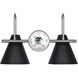 Talia 2 Light 18 inch Brushed Nickel/Matte Black Vanity Light Wall Light